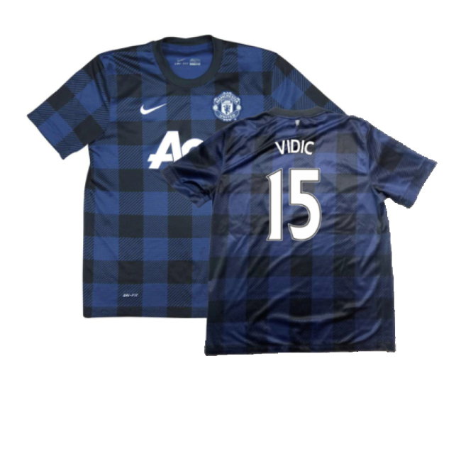 Manchester United 2013-14 Away Shirt (S) (Excellent) (Vidic 15)-SoccerKits Hub | Buy Soccer Jerseys Online